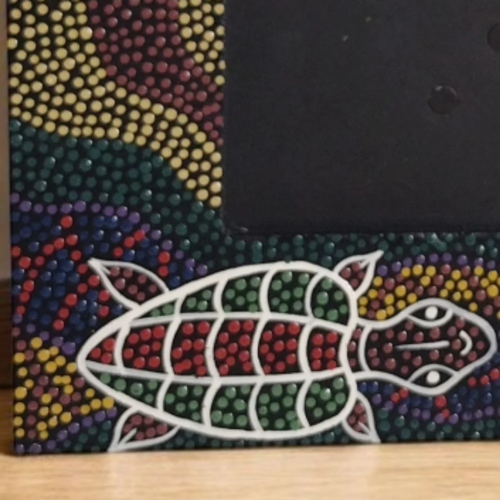 Decorative Aboriginal Dot Turtle Patterned Photo Frame 8